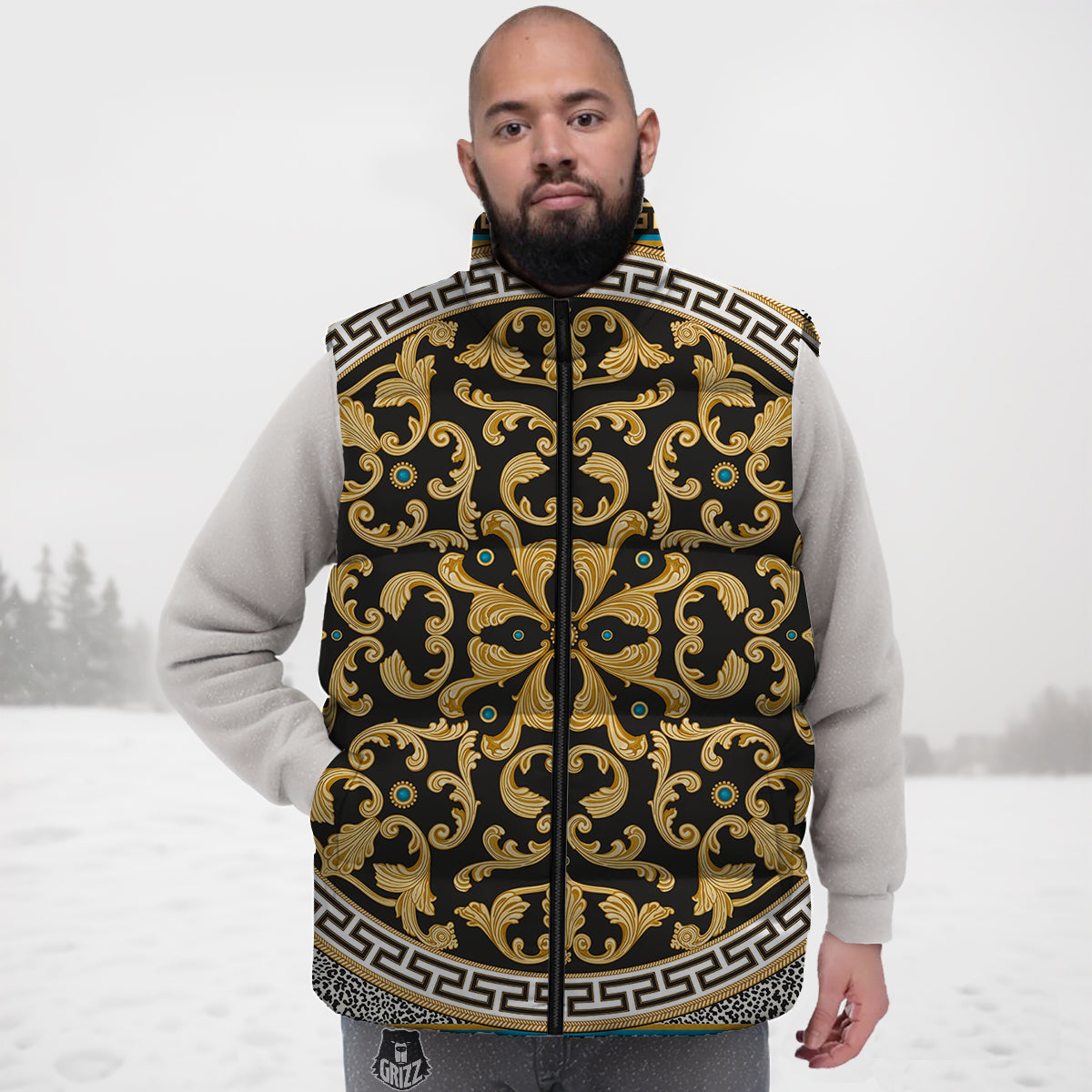 Music Note Colorful Pattern Print Down Vest-grizzshop