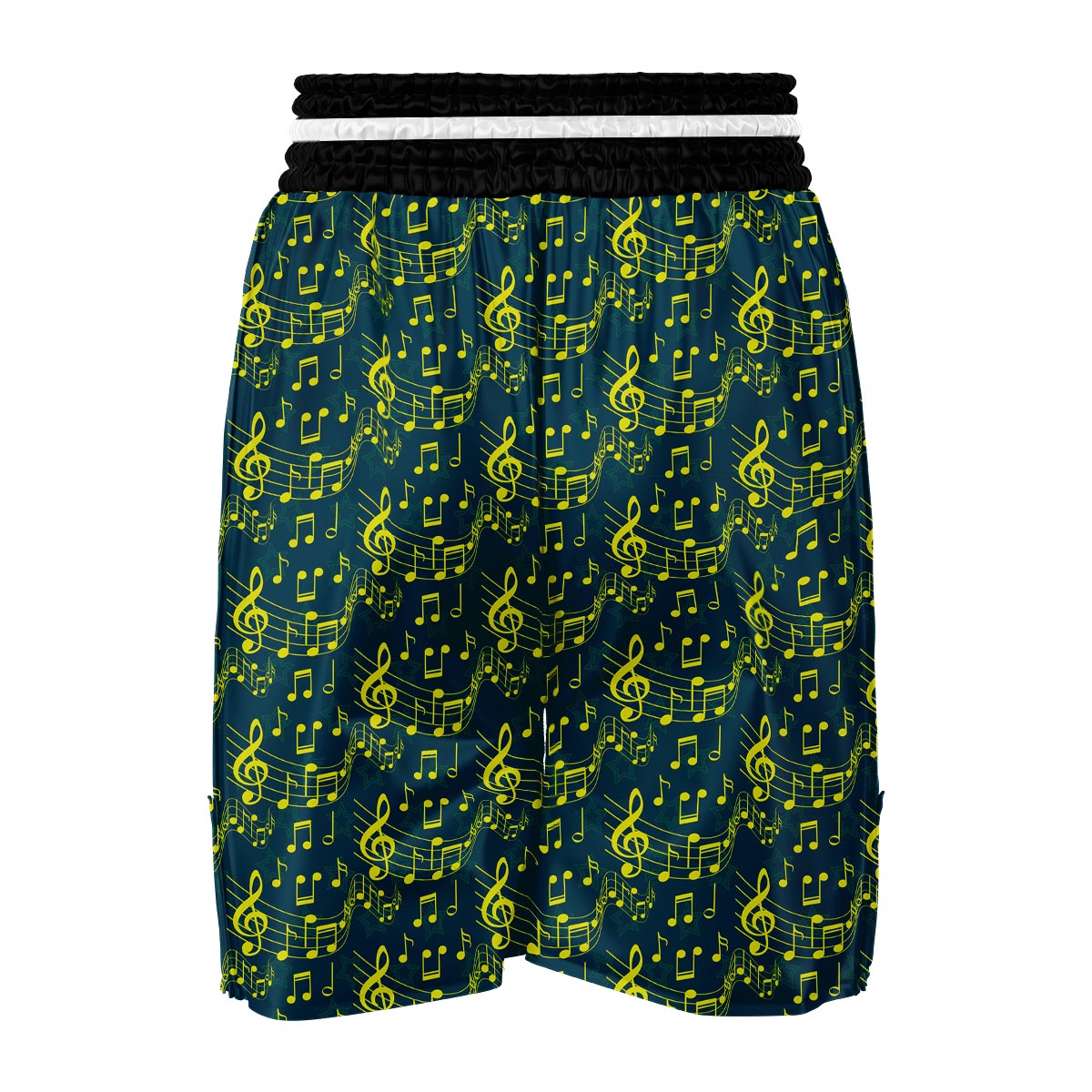 Music Note Pattern Print Boxing Shorts-grizzshop