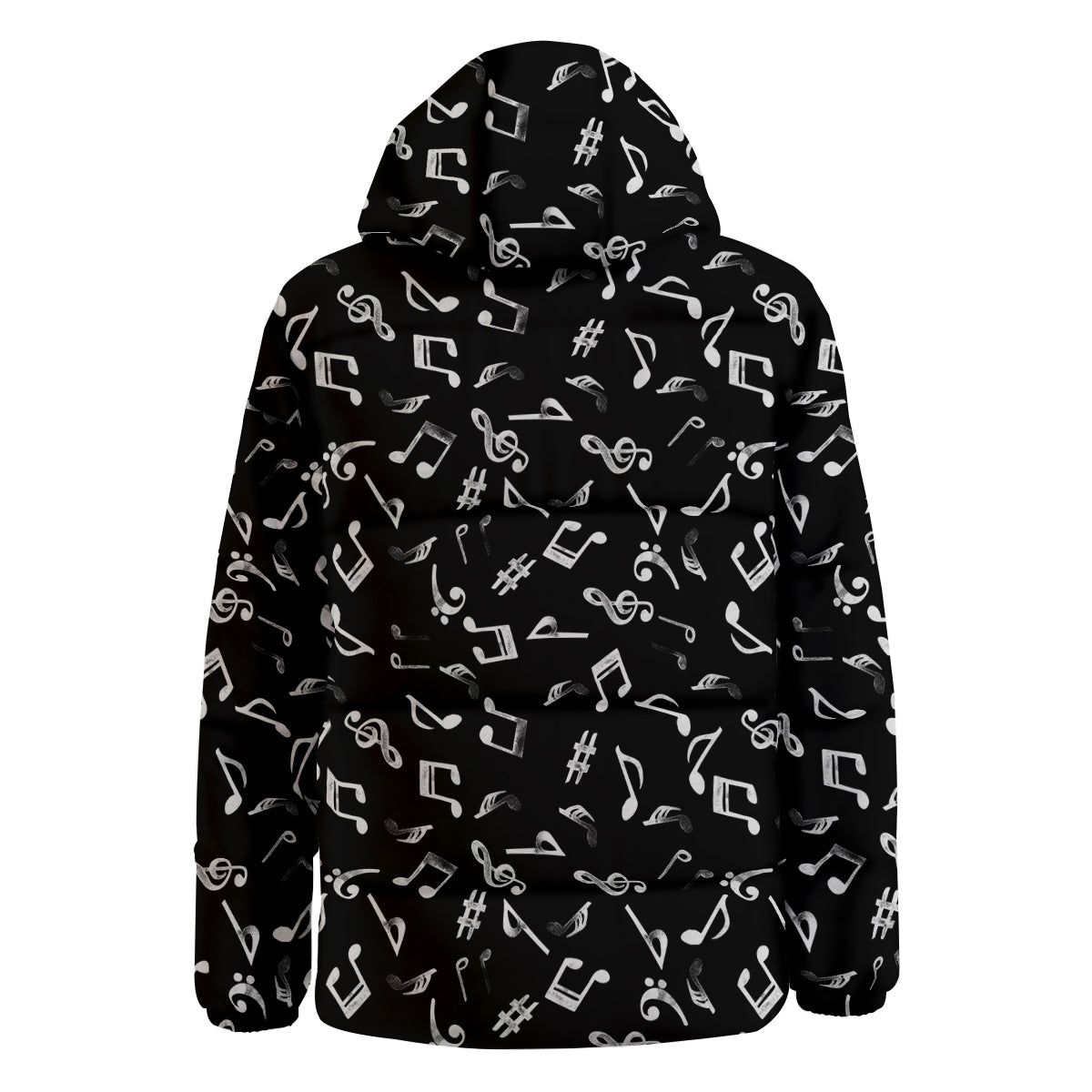 Music Notes Watercolor Print Pattern Down Jacket-grizzshop