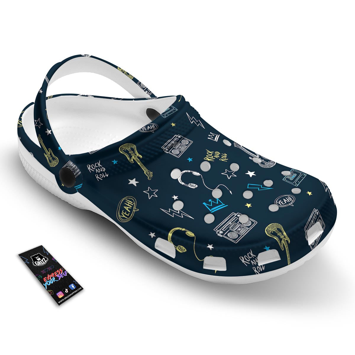 Music Rock And Roll Print Pattern Clog-grizzshop