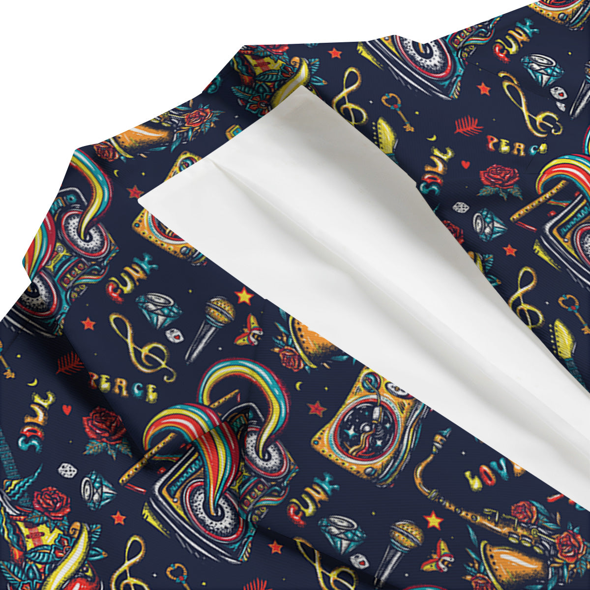 Musical Instruments Print Pattern Men's Blazer-grizzshop