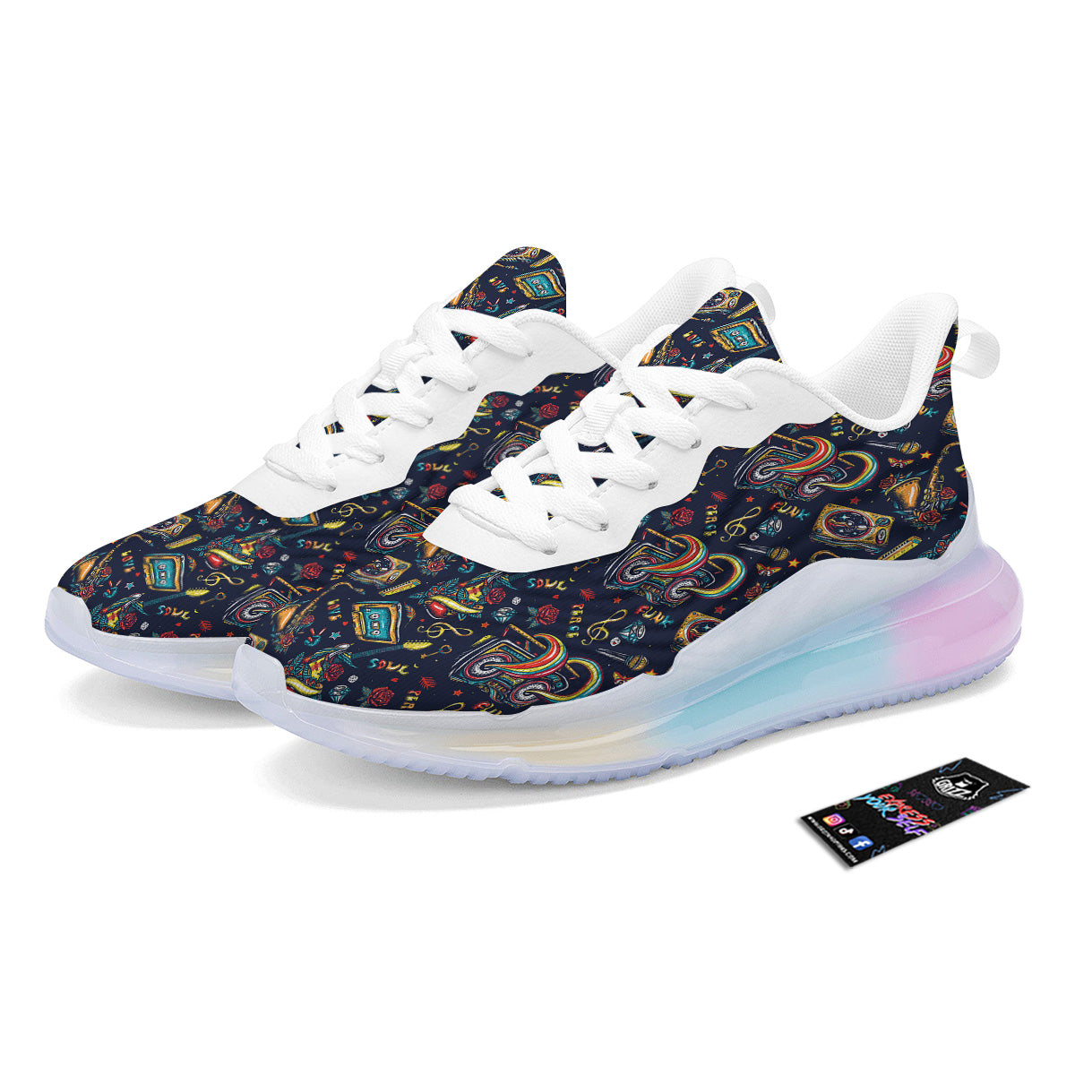 Musical Instruments Print Pattern Running Sneakers-grizzshop