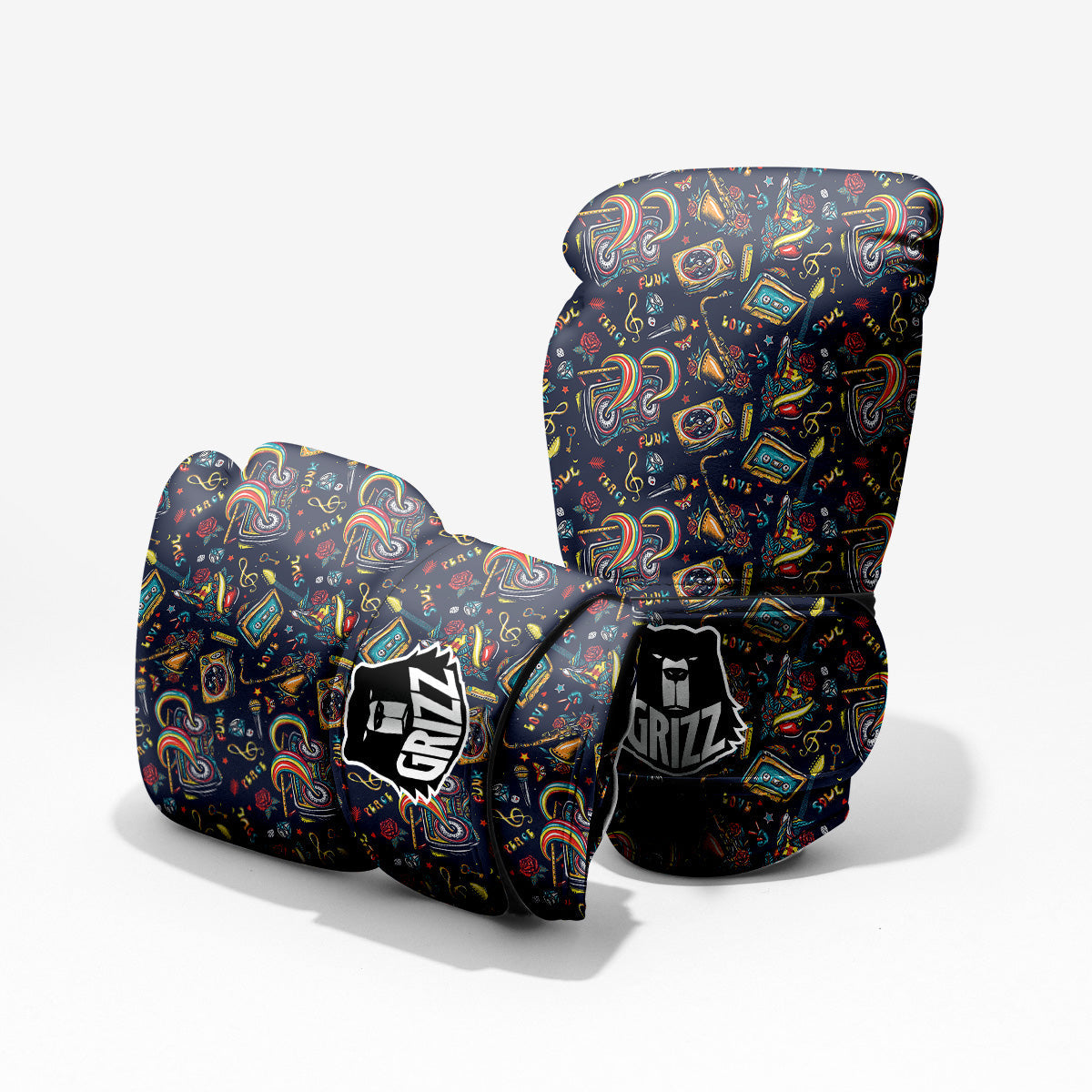 Musical Instruments Print Pattern Sparring Gloves-grizzshop