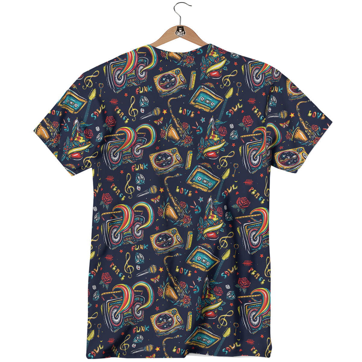 Musical Instruments Print Pattern T-Shirt-grizzshop