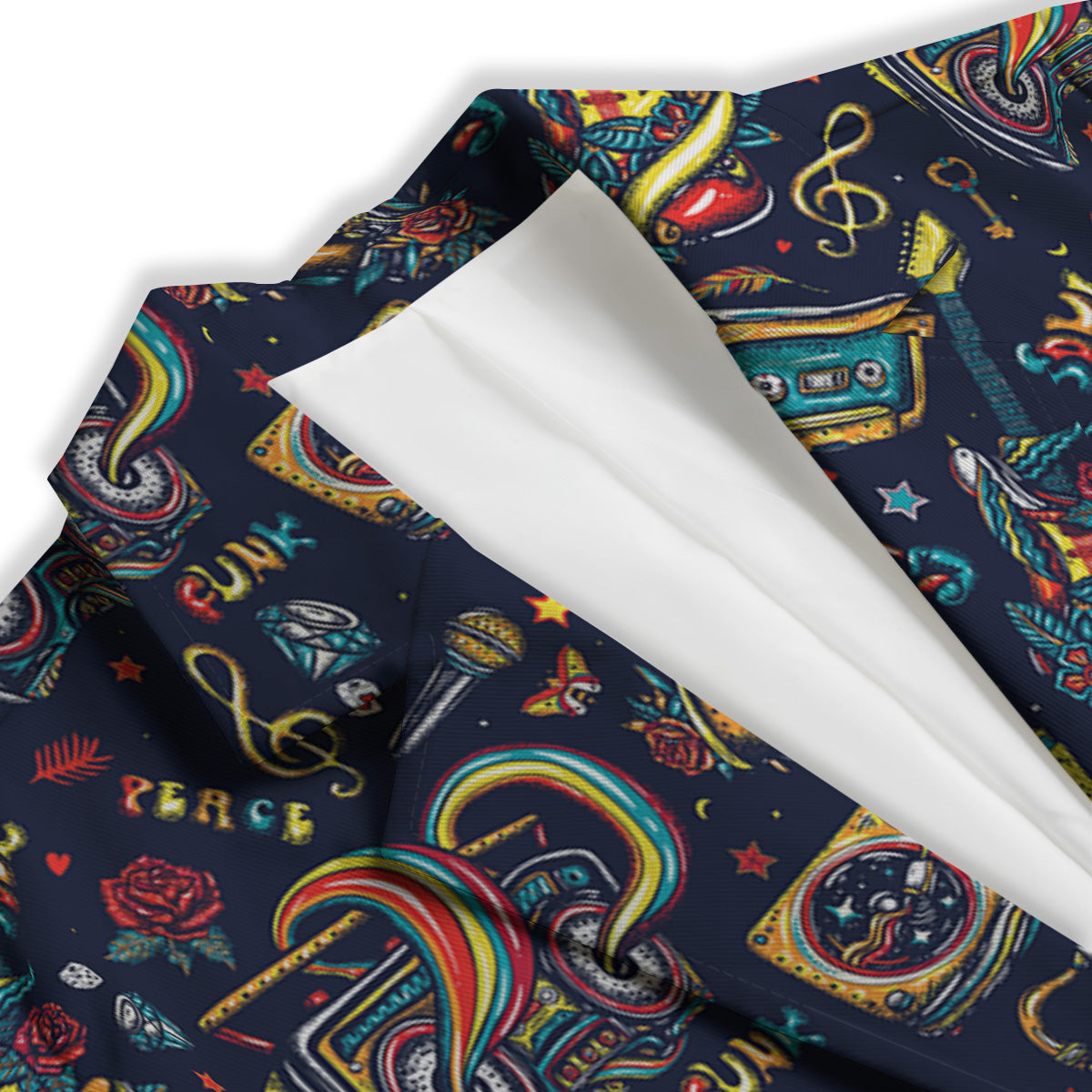 Musical Instruments Print Pattern Women's Blazer-grizzshop