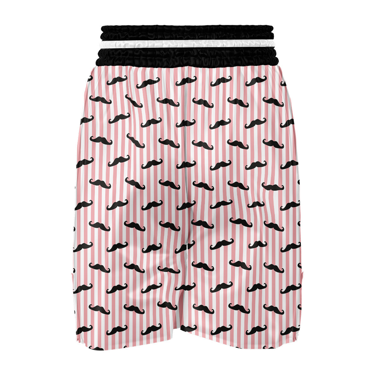 Mustache Pink Striped Print Pattern Boxing Shorts-grizzshop