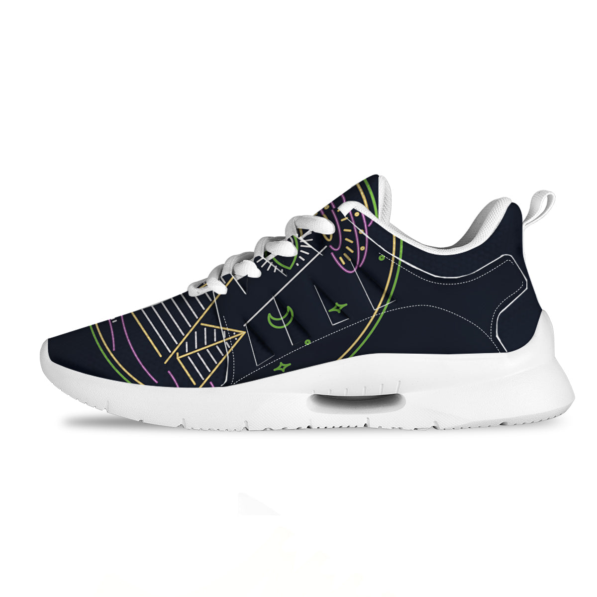 Mystery Of Egypt Neon Print Tennis Shoes-grizzshop