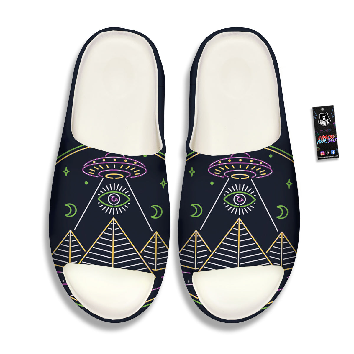 Mystery Of Egypt Neon Print Sandals-grizzshop