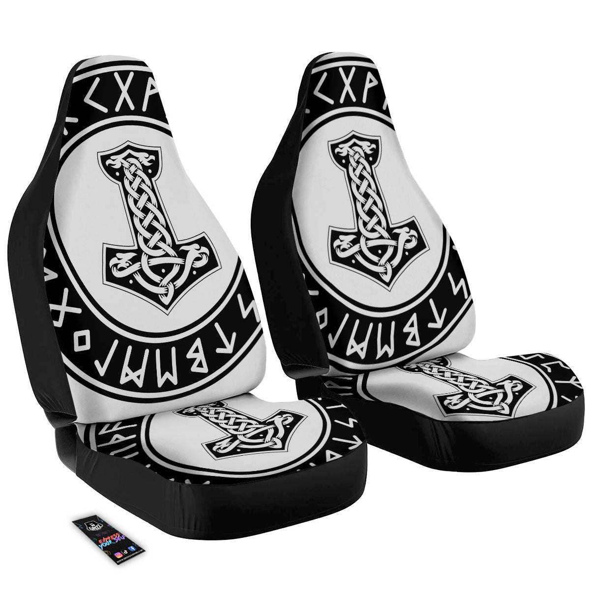 Cartoon Viking Norse Car Seat Covers