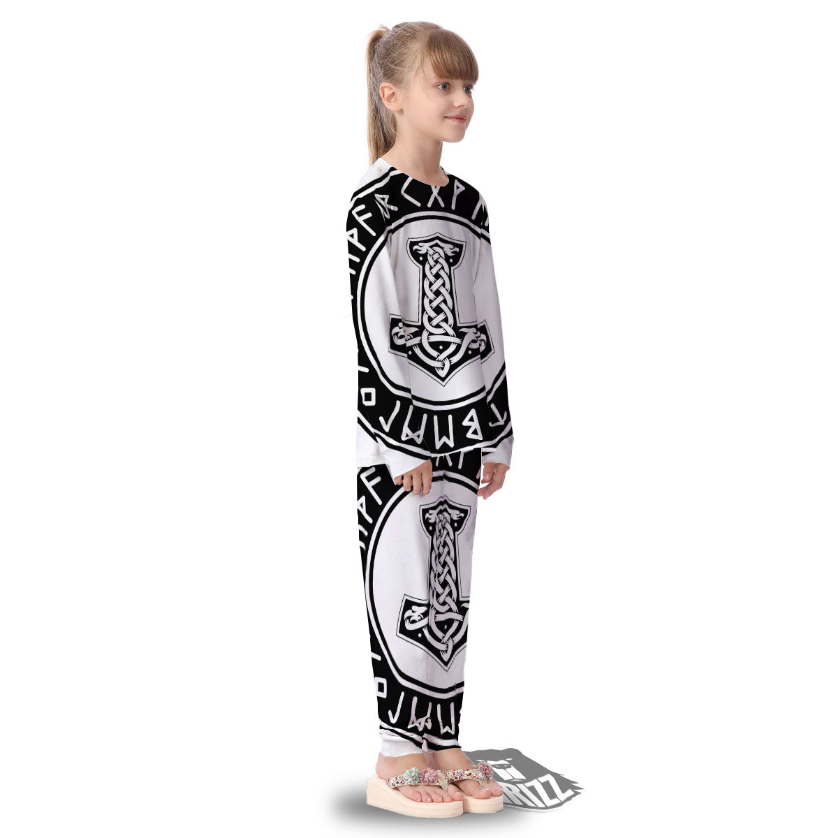 Mythology Mjolnir Norse Print Kid's Pajamas-grizzshop