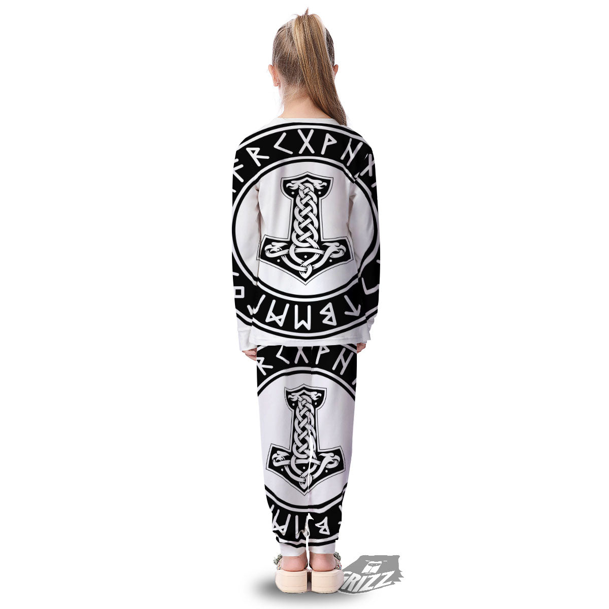 Mythology Mjolnir Norse Print Kid's Pajamas-grizzshop