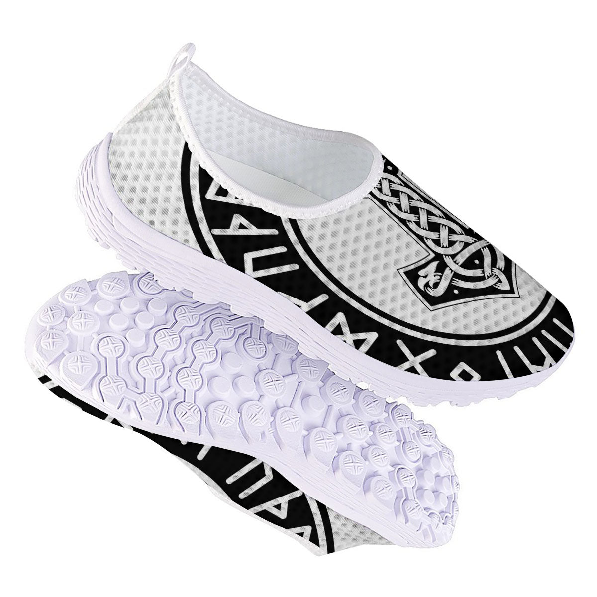 Mythology Mjolnir Norse Print Nurse Shoes-grizzshop