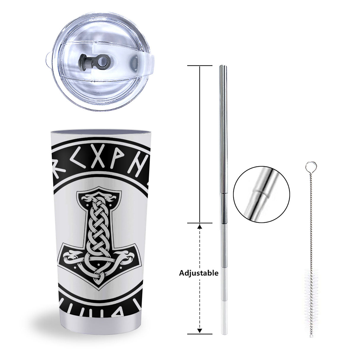 Mythology Mjolnir Norse Print Tumbler-grizzshop
