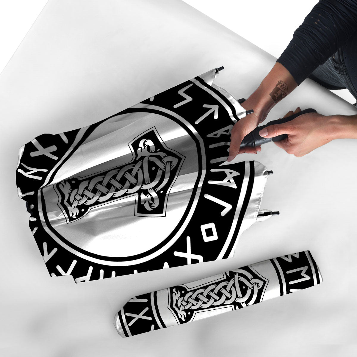 Mythology Mjolnir Norse Print Umbrella-grizzshop