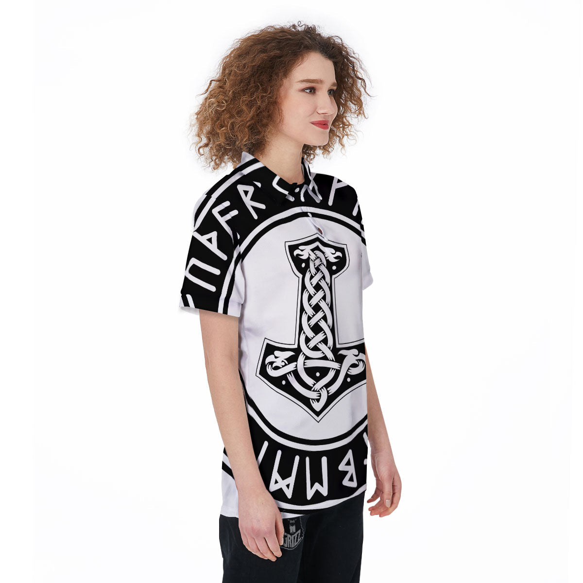 Mythology Mjolnir Norse Print Women's Golf Shirts-grizzshop
