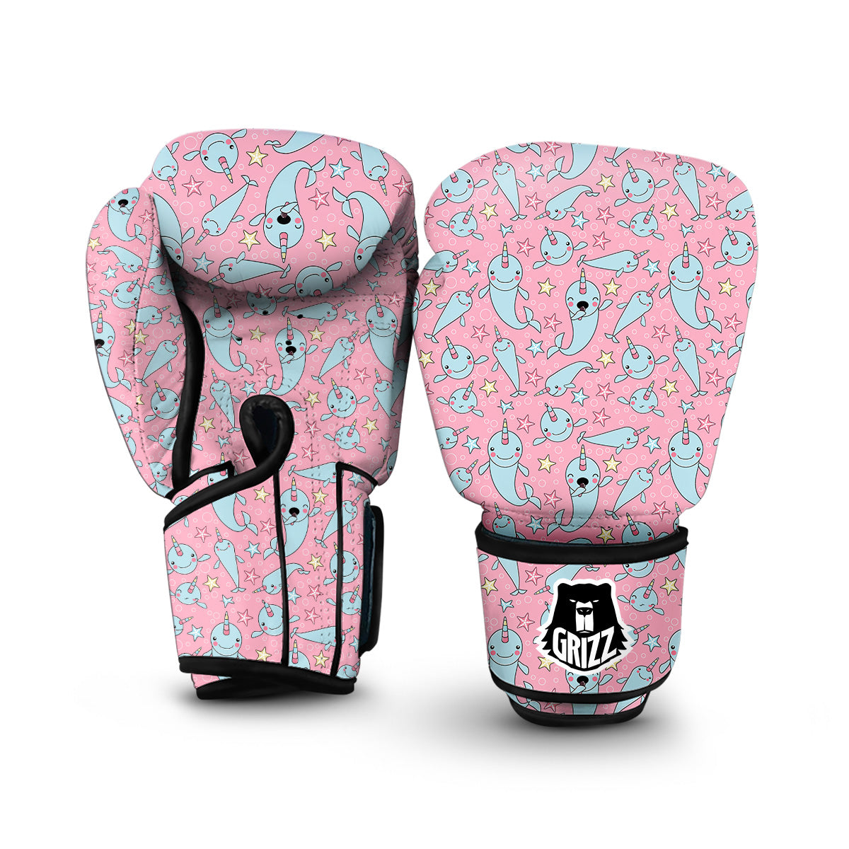 Narwhal Cute Print Pattern Boxing Gloves-grizzshop