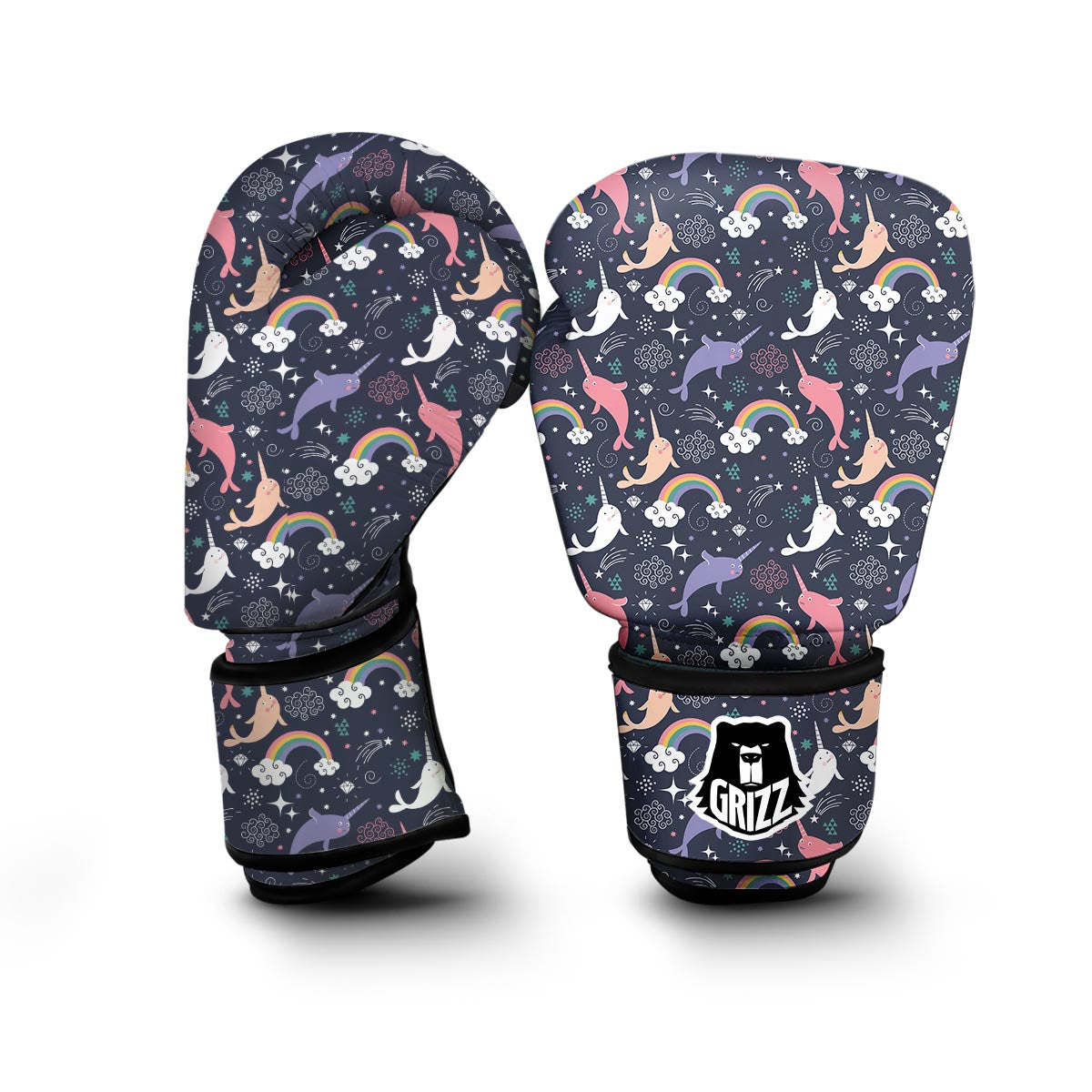 Narwhal Pattern Print Boxing Gloves-grizzshop