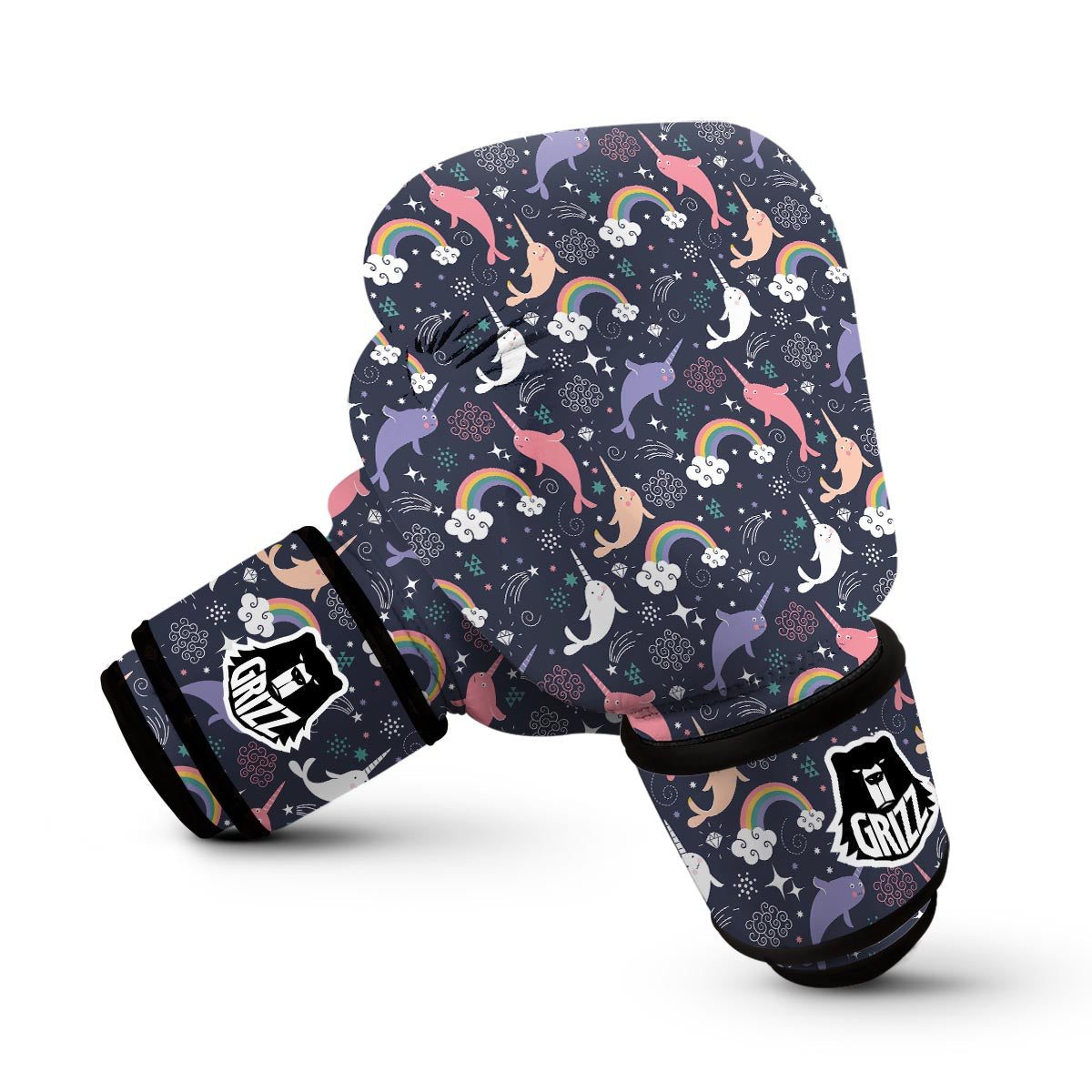 Narwhal Pattern Print Boxing Gloves-grizzshop