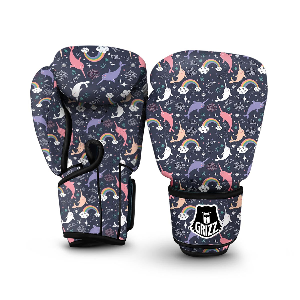 Narwhal Pattern Print Boxing Gloves-grizzshop