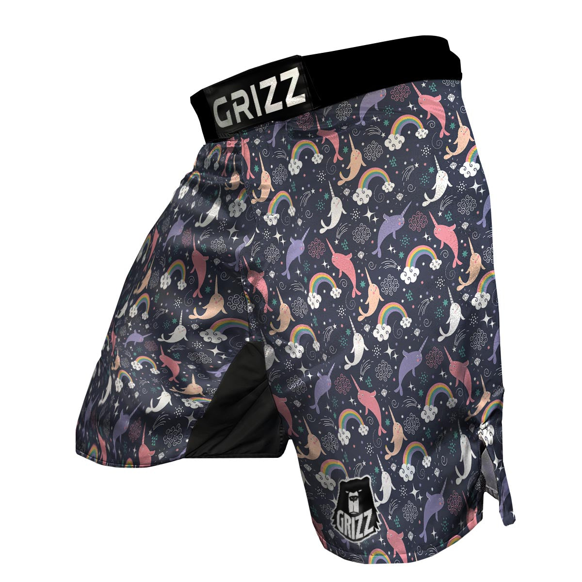 Narwhal Pattern Print MMA Shorts-grizzshop