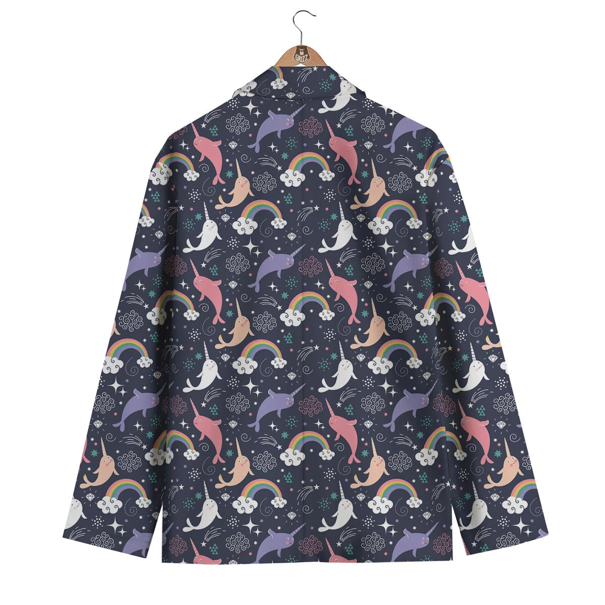 Narwhal Pattern Print Men's Blazer-grizzshop