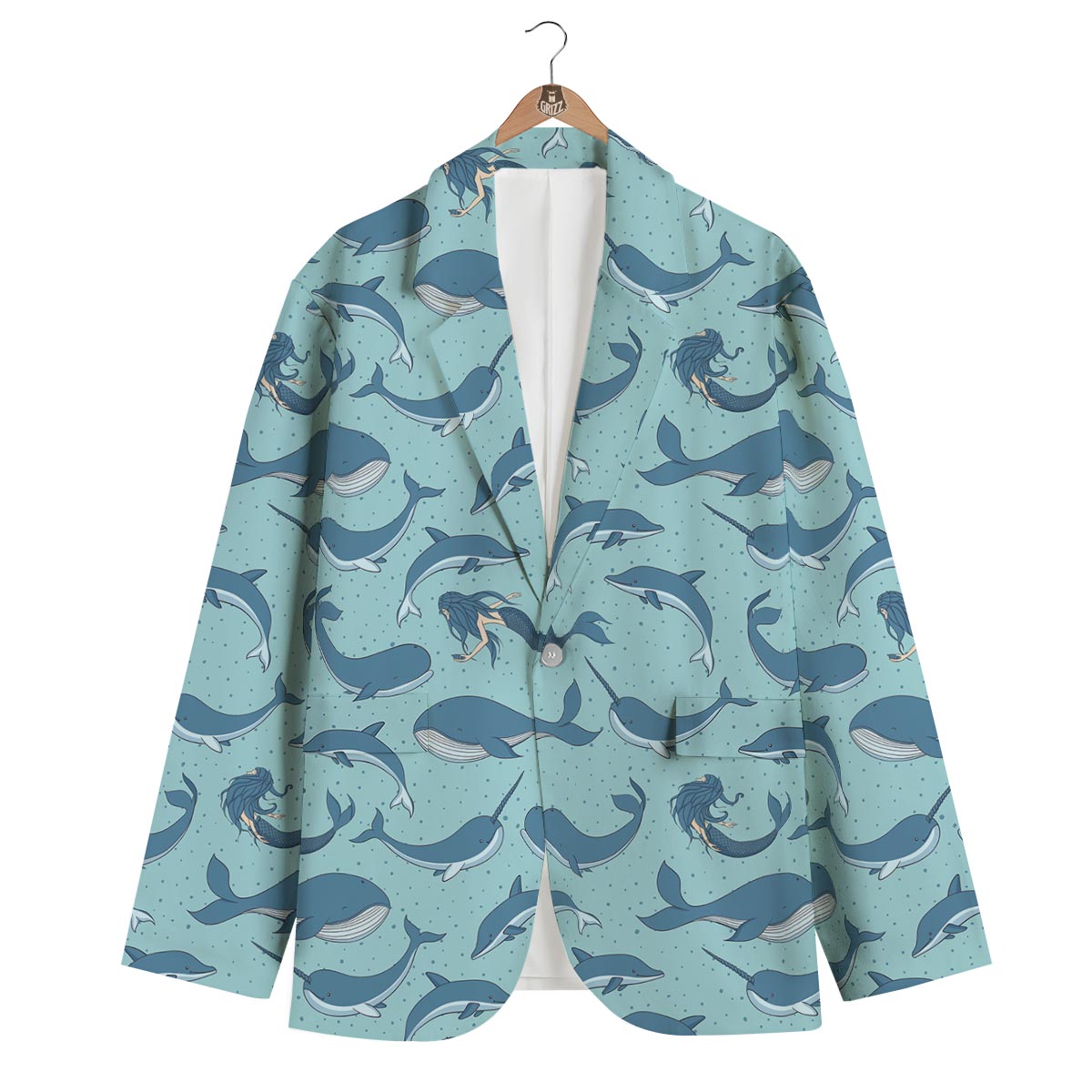 Narwhal Print Pattern Men's Blazer-grizzshop
