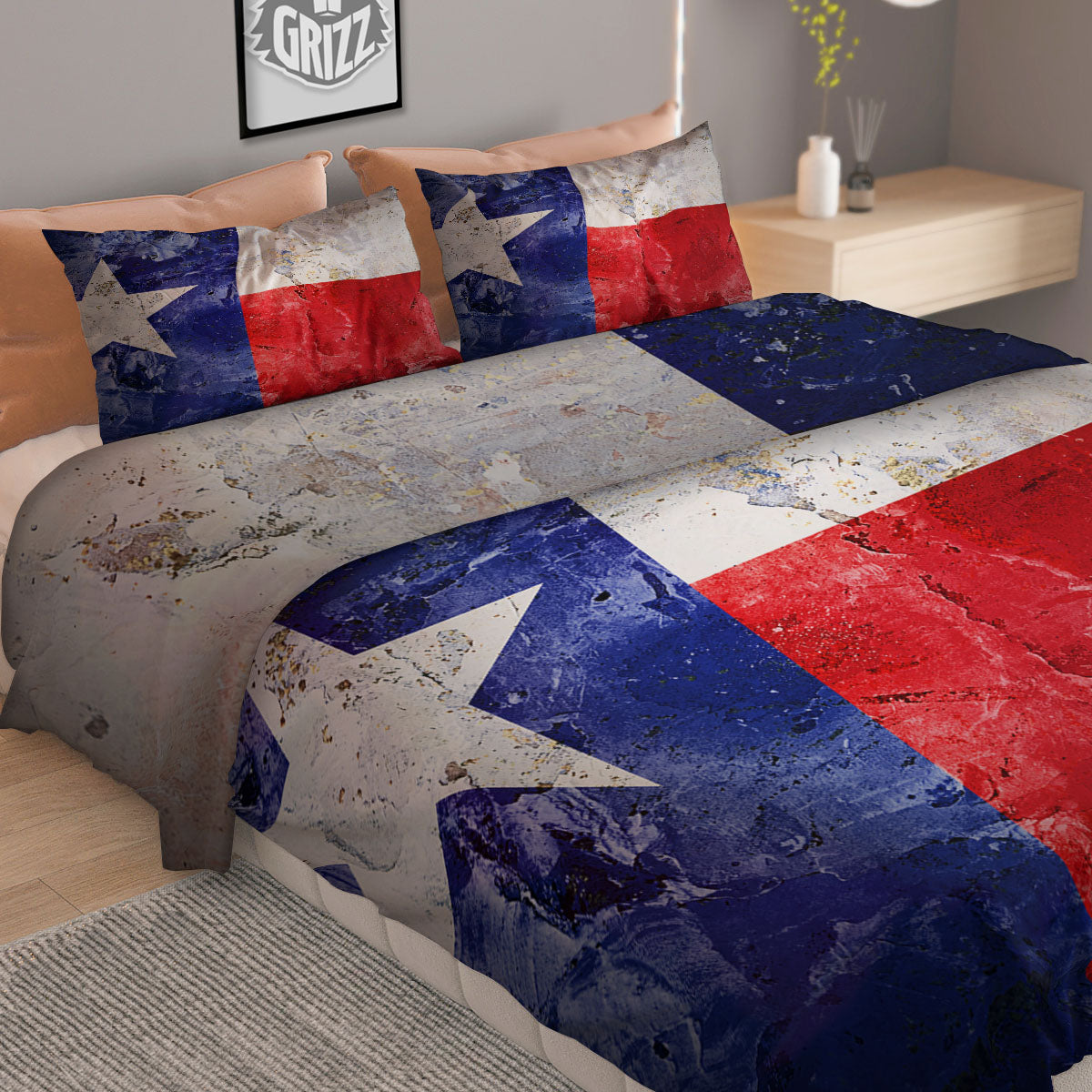 National Texas Flag Print Duvet Cover Bedding Set
