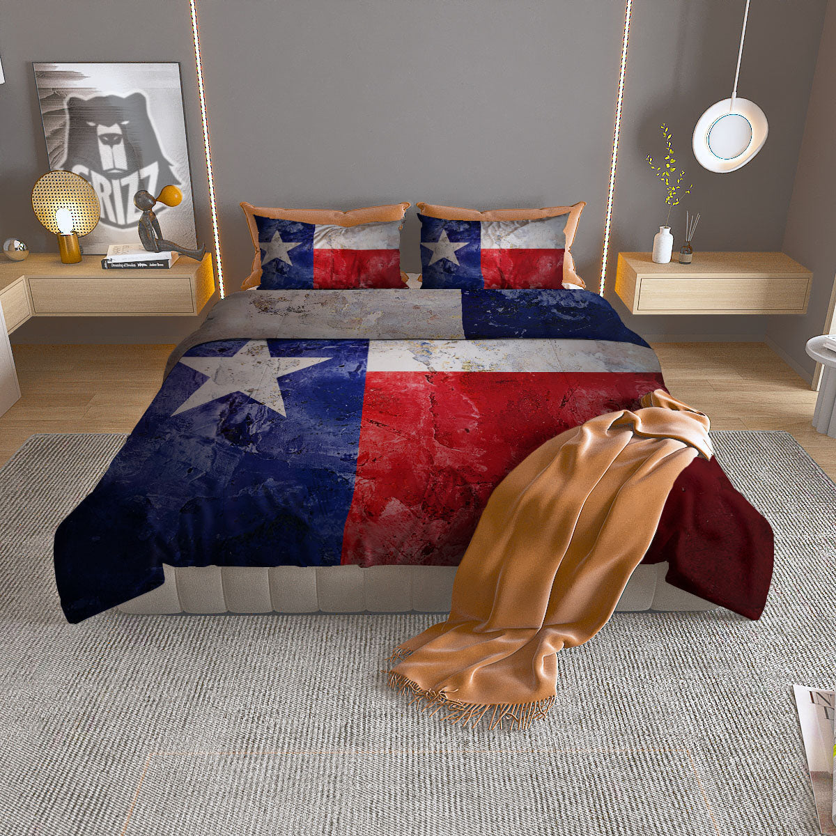 National Texas Flag Print Duvet Cover Bedding Set