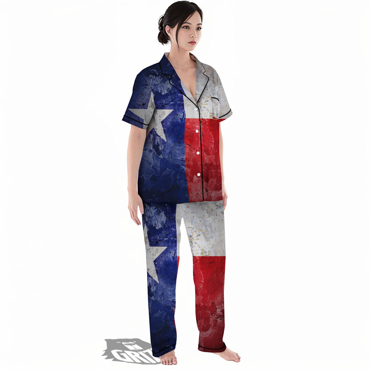 National Texas Flag Print Women's Pajamas Set-grizzshop