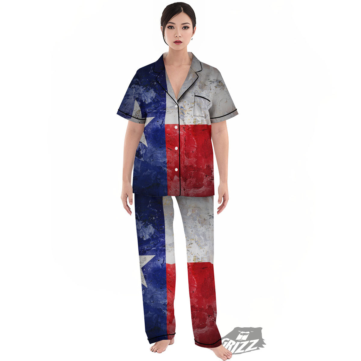 National Texas Flag Print Women's Pajamas Set-grizzshop