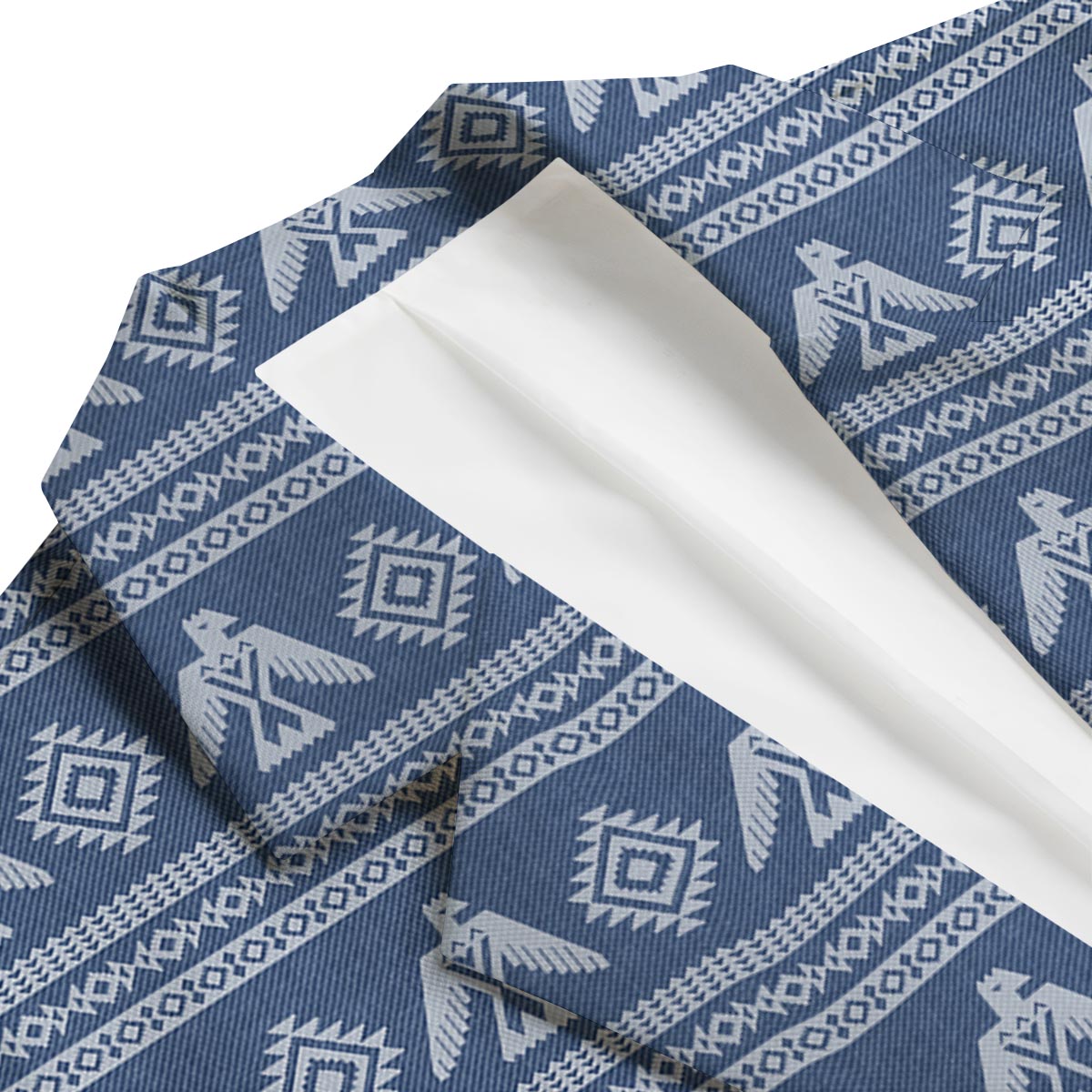 Native American Eagle Blue Pattern Print Men's Blazer-grizzshop