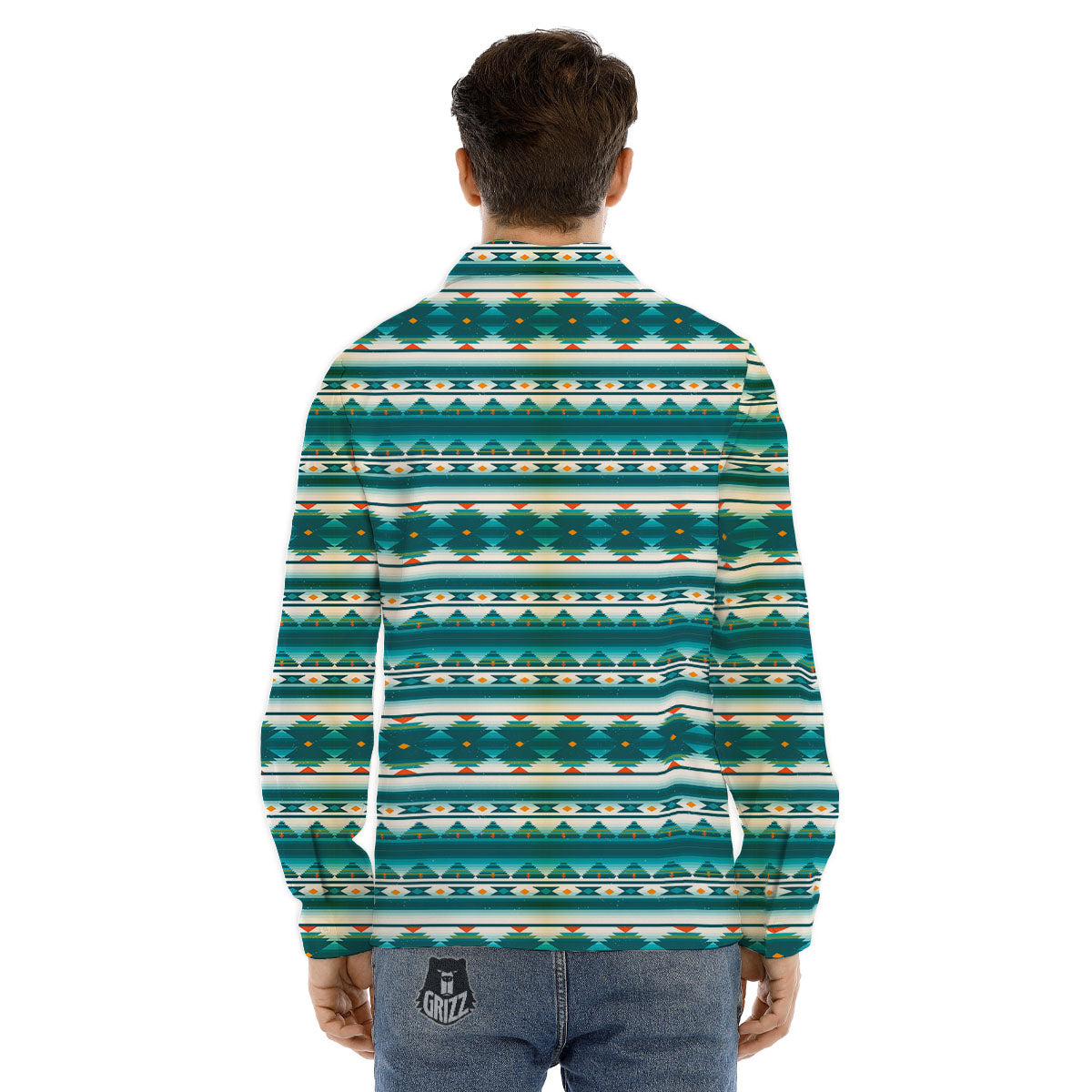 Native American Ethnic Print Pattern Men's Dress Shirts-grizzshop