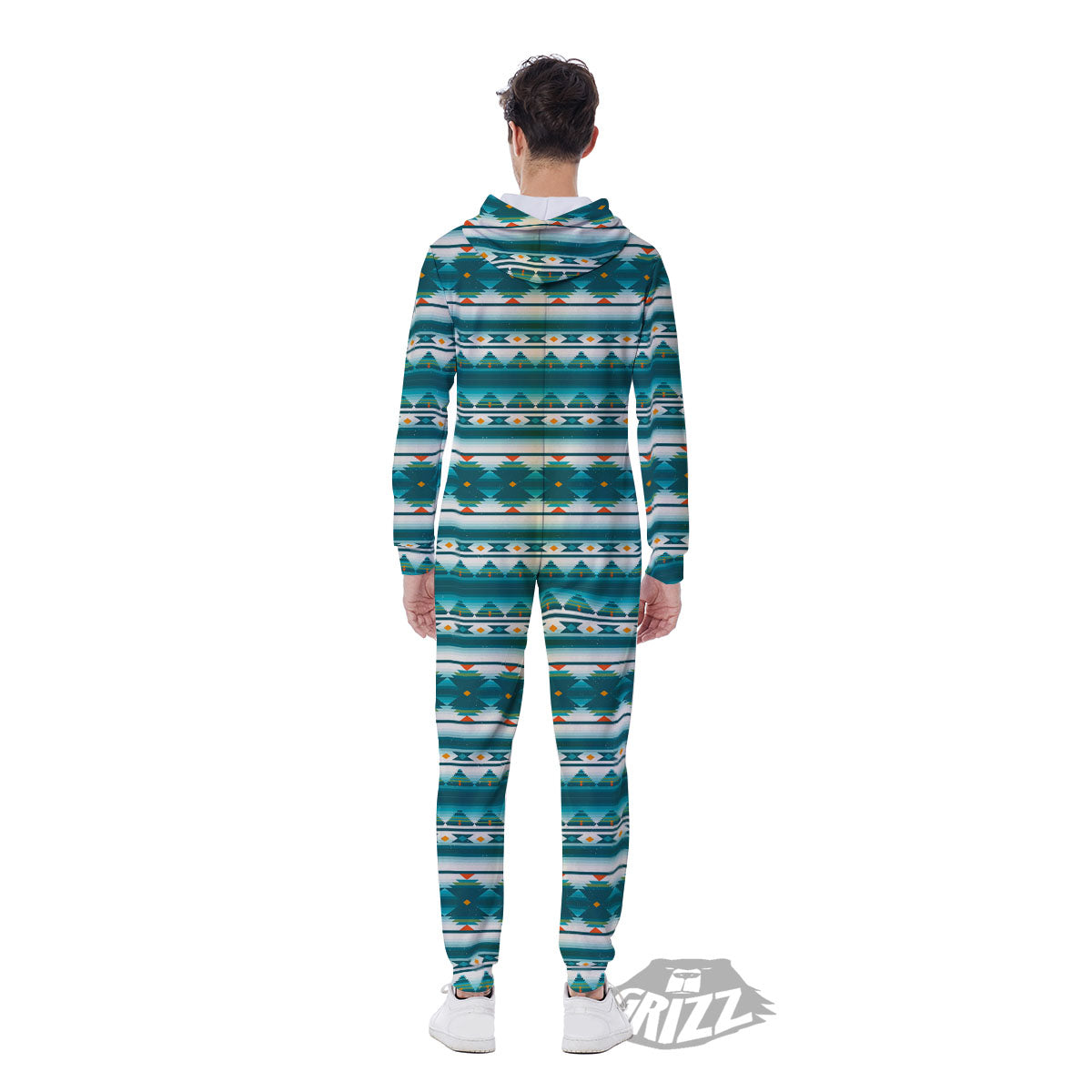 Native American Ethnic Print Pattern Men's Jumpsuit-grizzshop