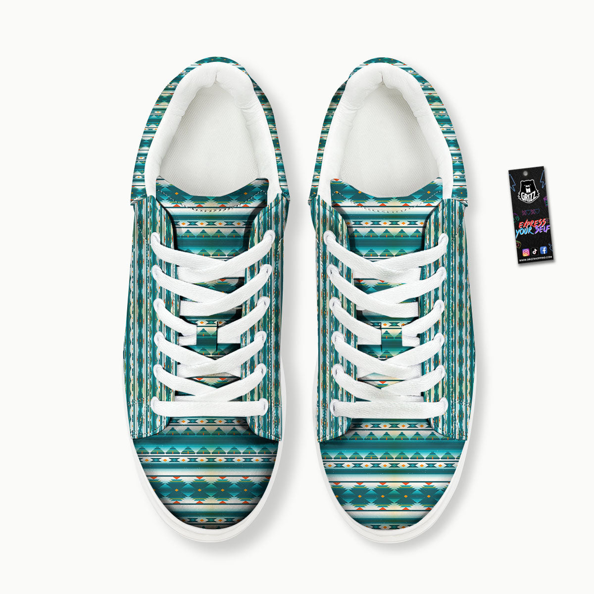 Native American Ethnic Print Pattern Platform Shoes-grizzshop