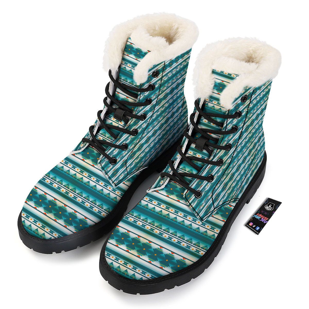 Native American Ethnic Print Pattern Winter Boots-grizzshop