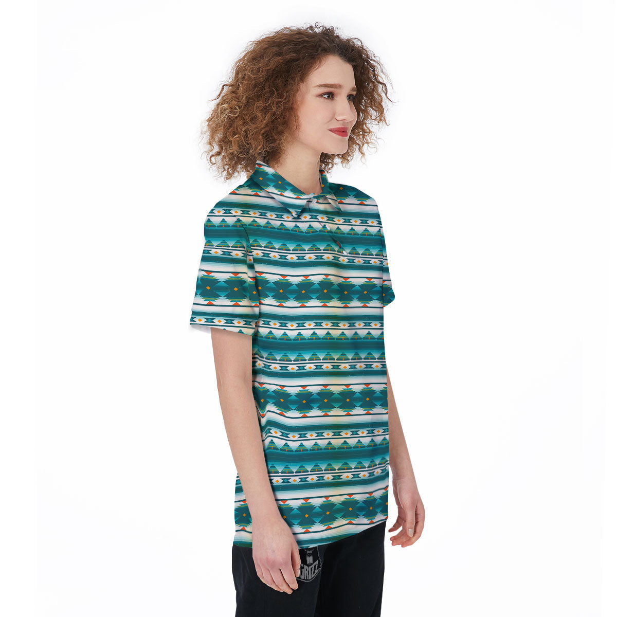 Native American Ethnic Print Pattern Women's Golf Shirts-grizzshop