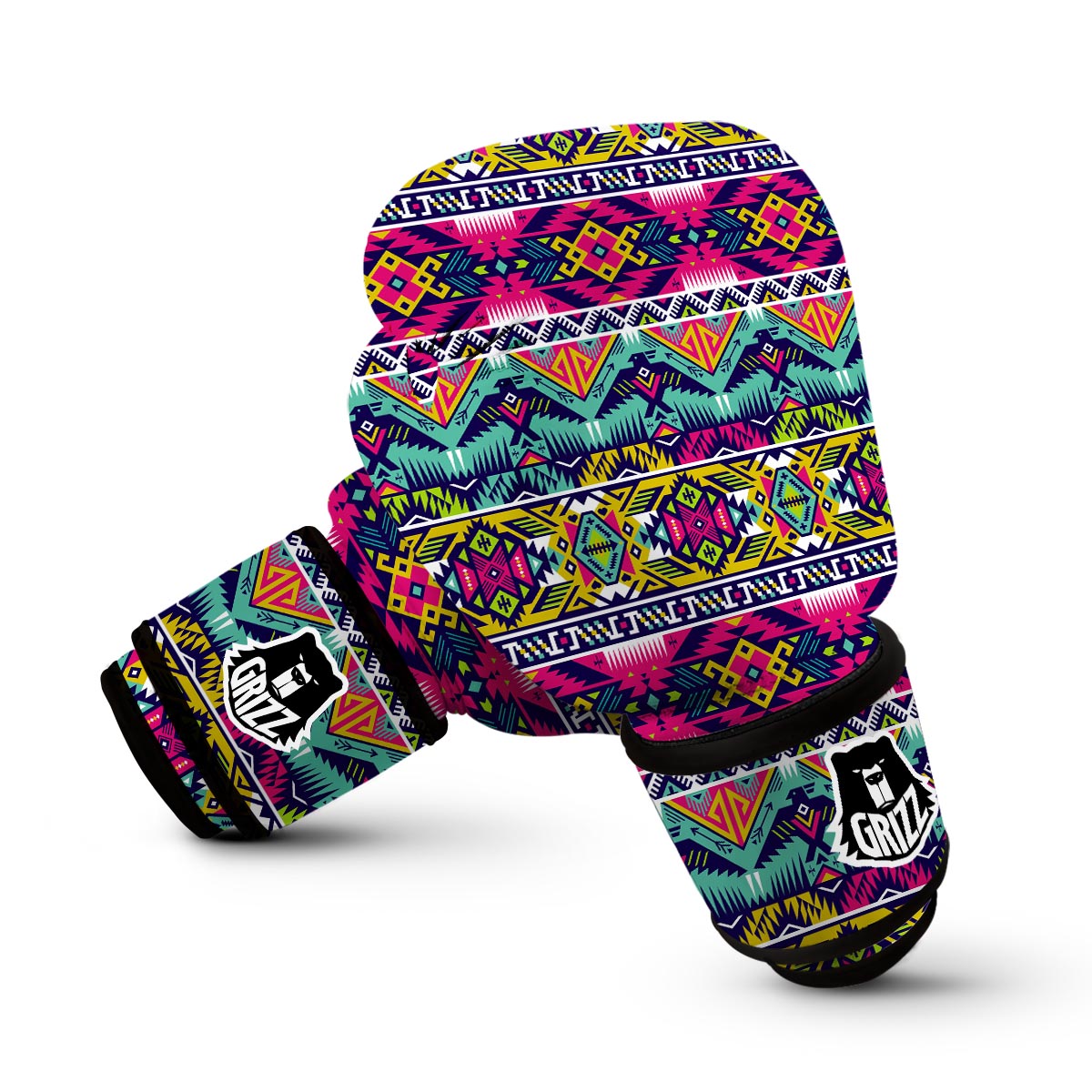 Native American Indians Aztec Tribal Navajo Print Boxing Gloves-grizzshop