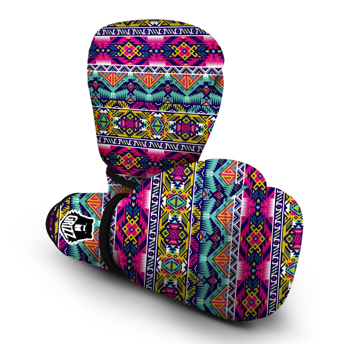 Native American Indians Aztec Tribal Navajo Print Boxing Gloves-grizzshop
