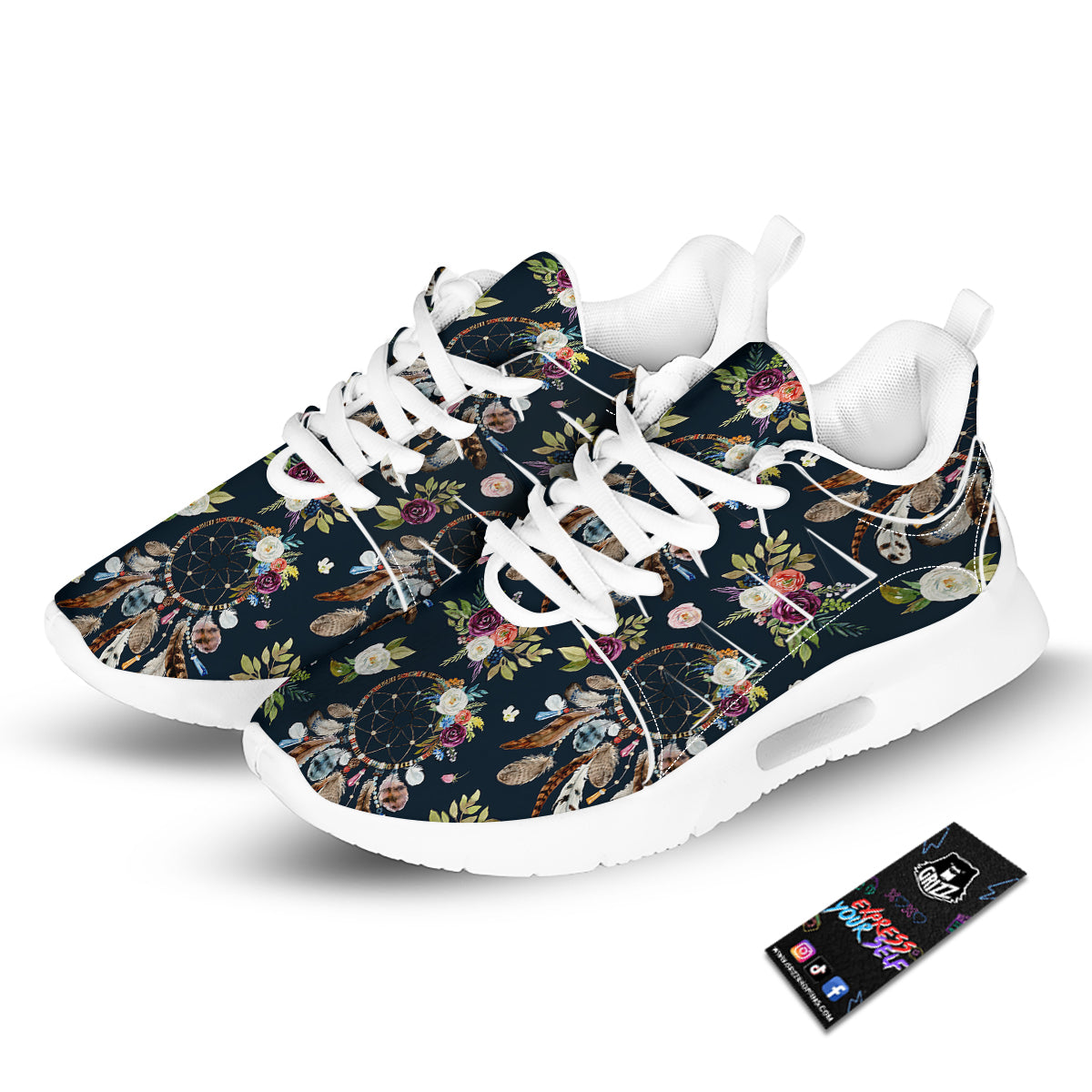 Native Dream Catcher Vintage Print Pattern Tennis Shoes-grizzshop