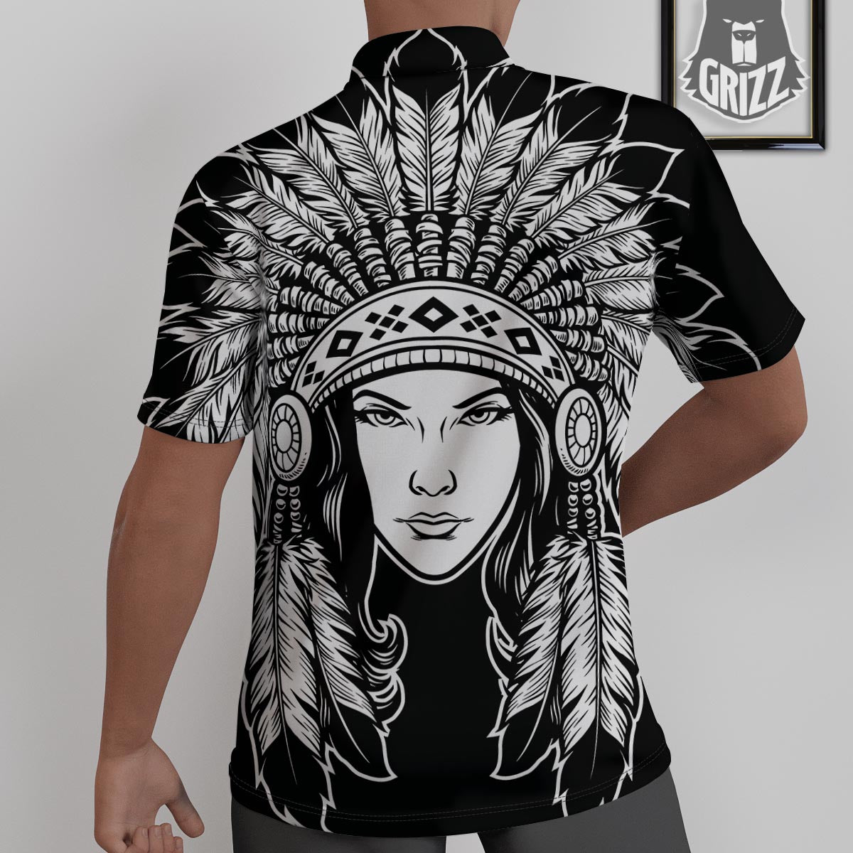 Native Indian Girl Tribal Print Untucked Shirts-grizzshop