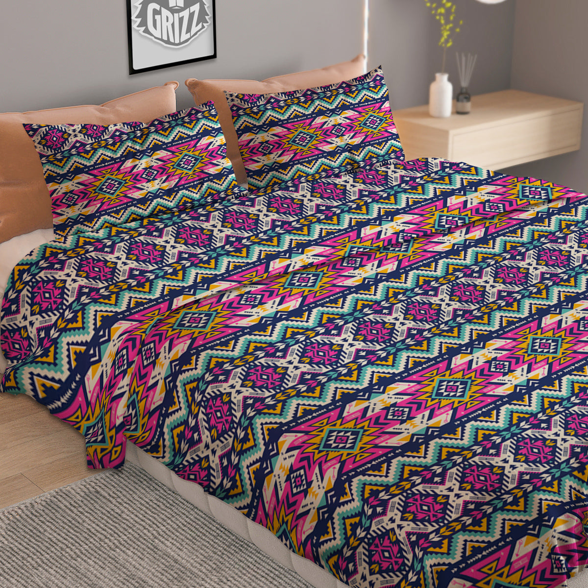 Masonic Eye Green Print Duvet Cover Bedding Set