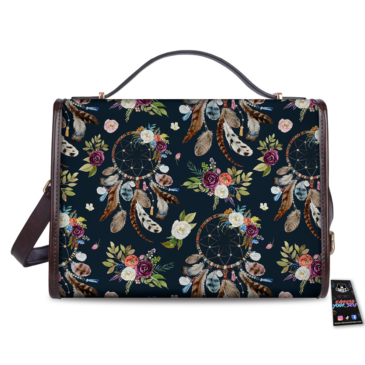 Native Dream Catcher Vintage Print Pattern Women's Satchel Bag