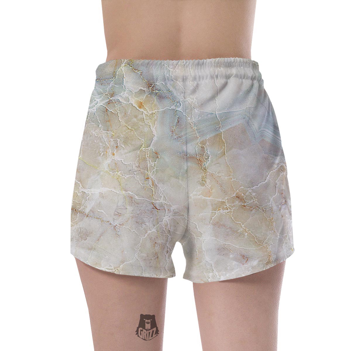 Natural Brown Marble Women's Shorts-grizzshop