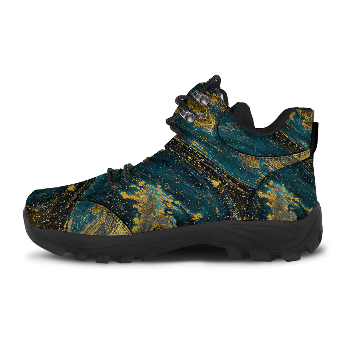 Natural Luxury Blue And Gold Marble Print Hiking Shoes-grizzshop