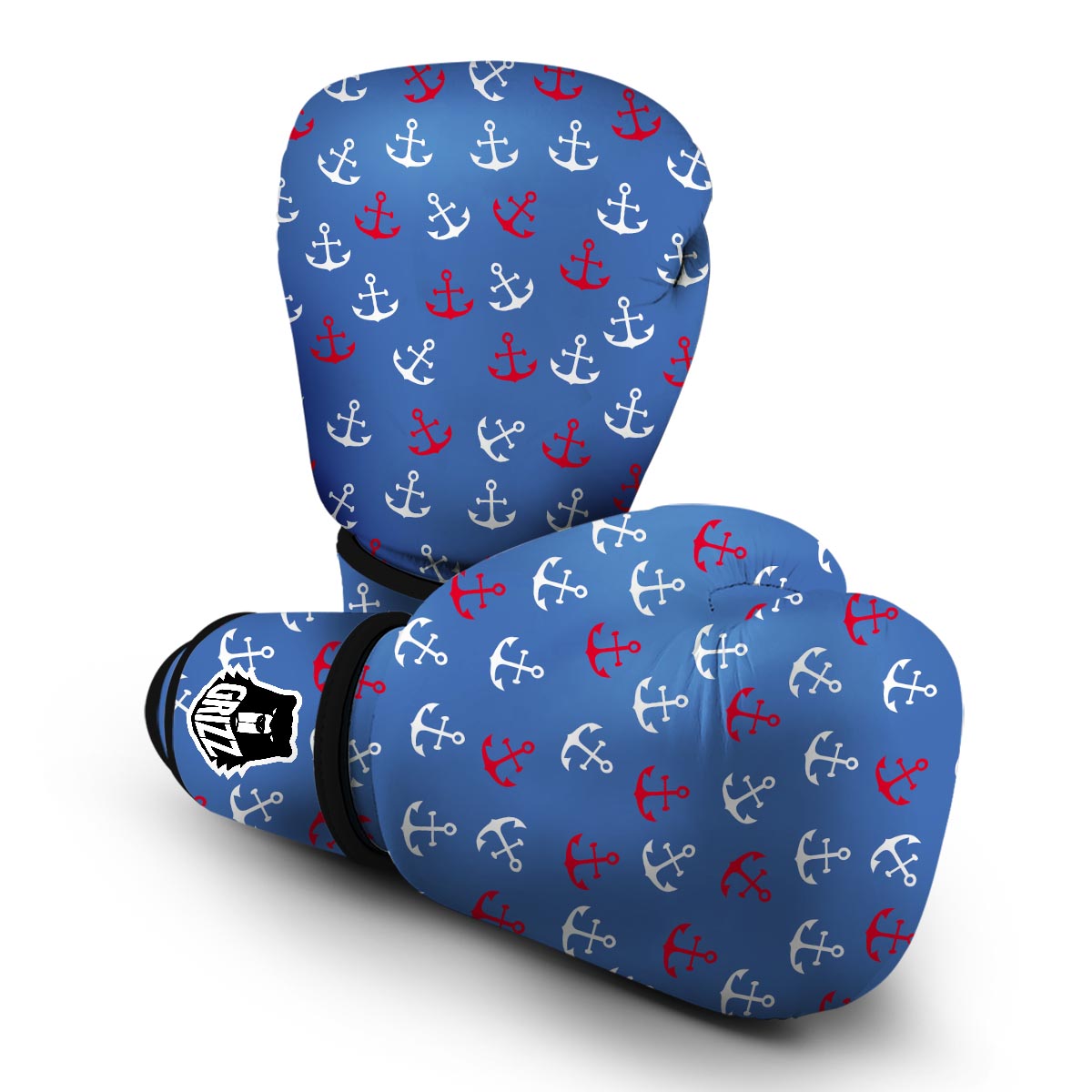 Nautical Anchor Pattern Print Boxing Gloves-grizzshop