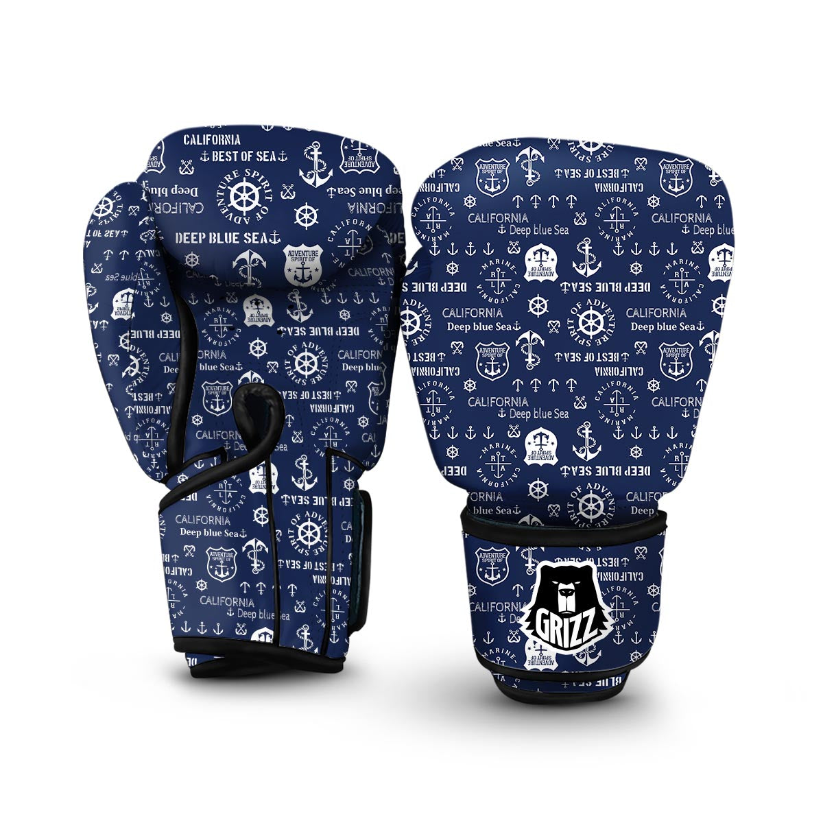 Nautical Anchor Print Pattern Boxing Gloves-grizzshop