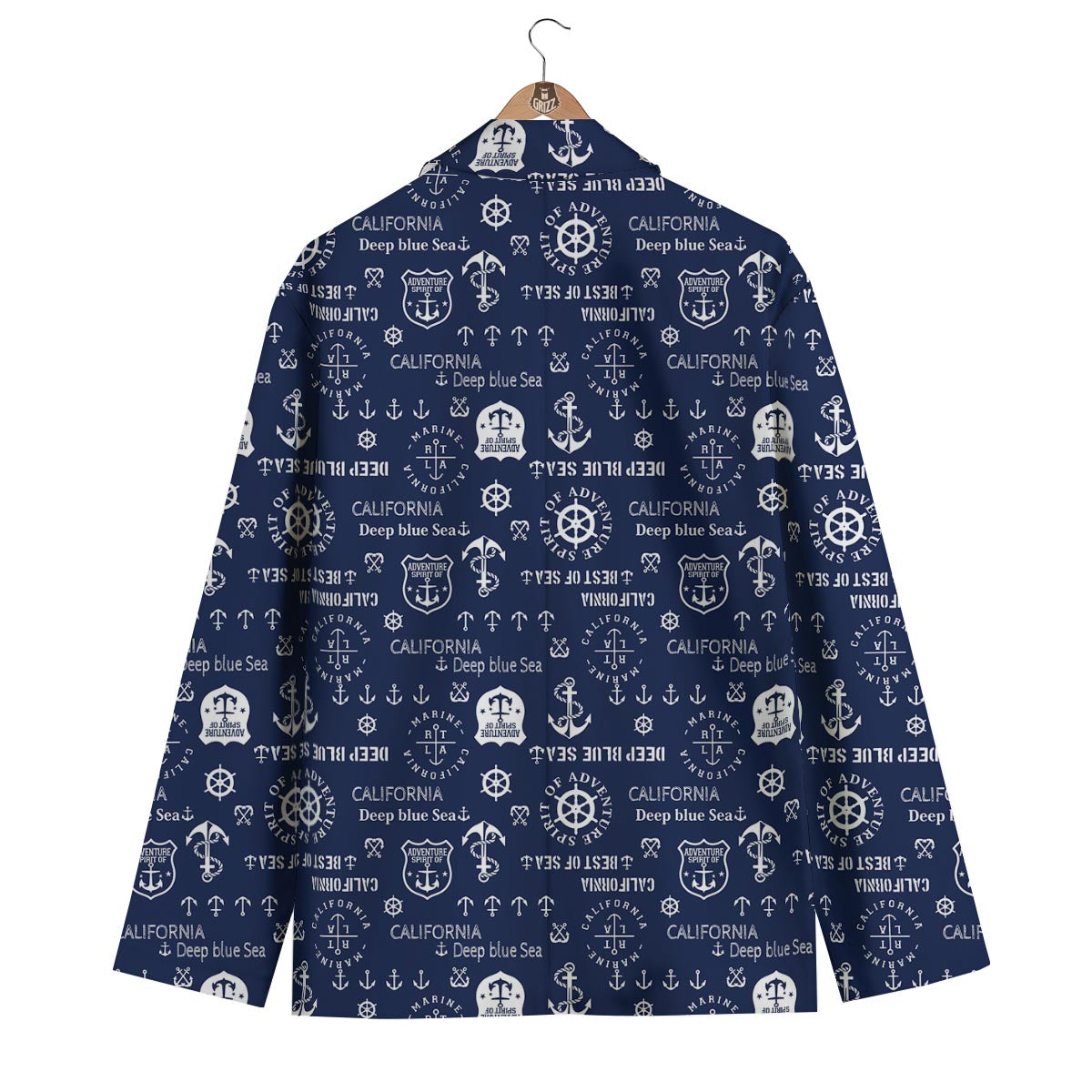 Nautical Anchor Print Pattern Men's Blazer-grizzshop