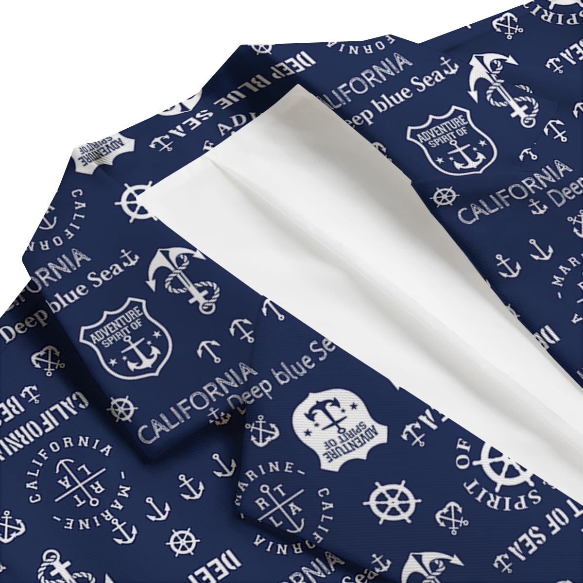 Nautical Anchor Print Pattern Men's Blazer-grizzshop