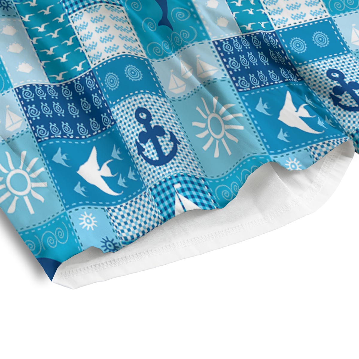 Nautical Sea Animal Patchwork Retro Print Pattern Men's Athletic Shorts