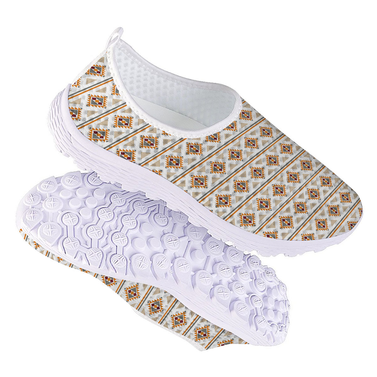 Navajo Ethnic Southwestern Print Pattern Nurse Shoes-grizzshop